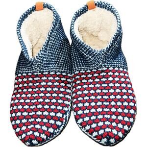 Bombas Gripper Red Blue Slipper Sock Unisex Men 7-9.5 Women 8.5-10 House Shoes